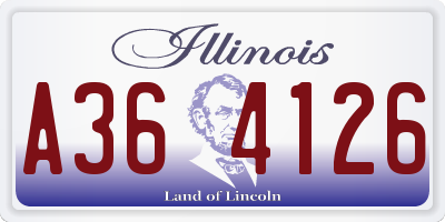 IL license plate A364126