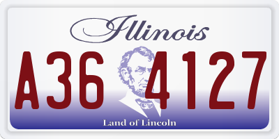 IL license plate A364127