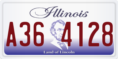 IL license plate A364128