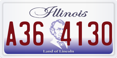 IL license plate A364130