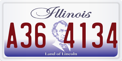 IL license plate A364134