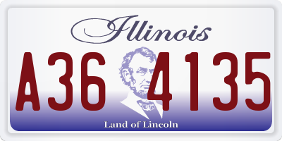 IL license plate A364135