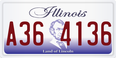 IL license plate A364136