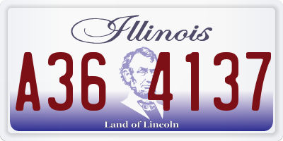 IL license plate A364137