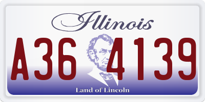 IL license plate A364139