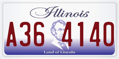 IL license plate A364140