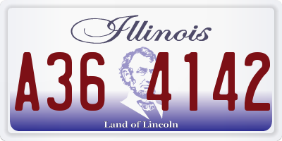 IL license plate A364142