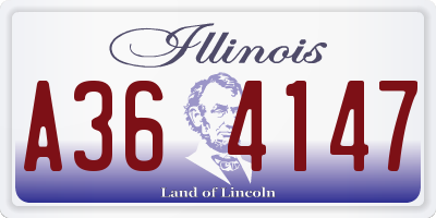 IL license plate A364147