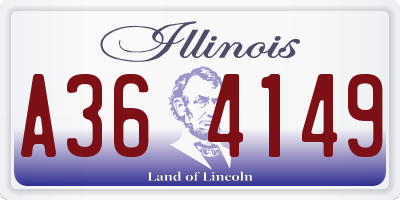 IL license plate A364149