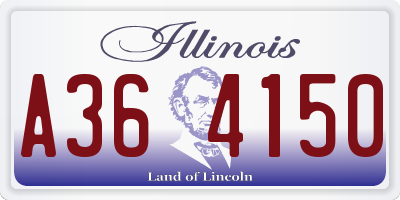 IL license plate A364150