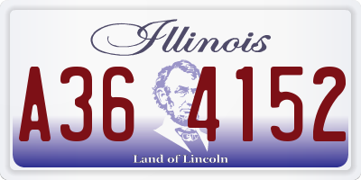 IL license plate A364152