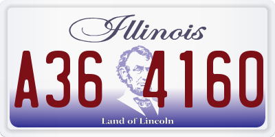 IL license plate A364160