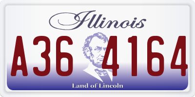 IL license plate A364164