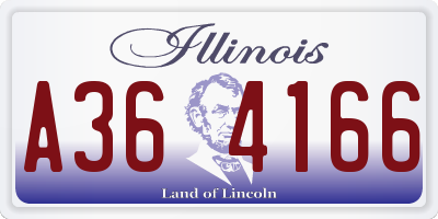 IL license plate A364166