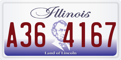 IL license plate A364167