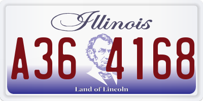 IL license plate A364168