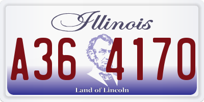 IL license plate A364170
