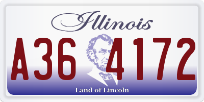 IL license plate A364172