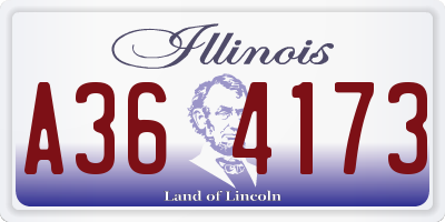 IL license plate A364173
