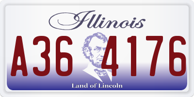 IL license plate A364176