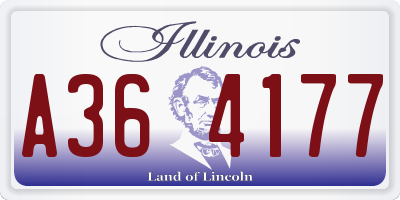 IL license plate A364177