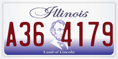 IL license plate A364179