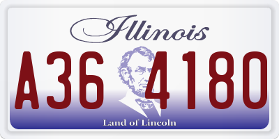 IL license plate A364180