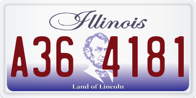 IL license plate A364181