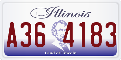 IL license plate A364183