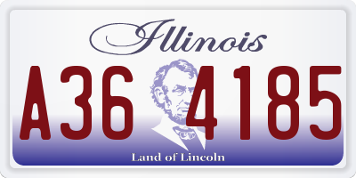 IL license plate A364185