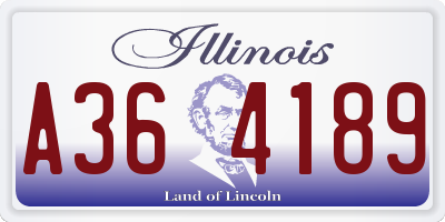 IL license plate A364189