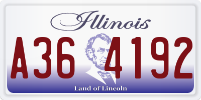 IL license plate A364192