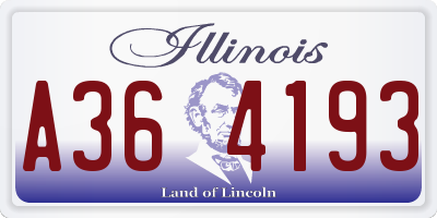 IL license plate A364193