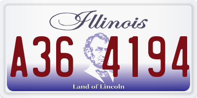 IL license plate A364194