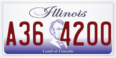 IL license plate A364200