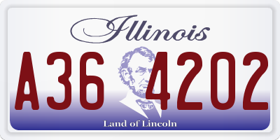 IL license plate A364202