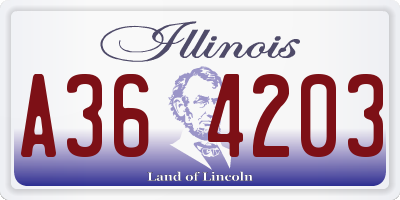 IL license plate A364203