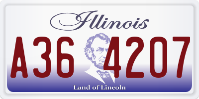 IL license plate A364207