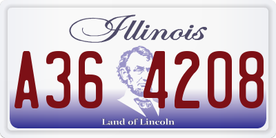 IL license plate A364208