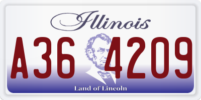 IL license plate A364209