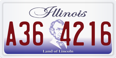 IL license plate A364216