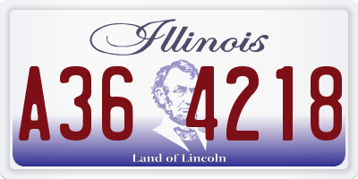 IL license plate A364218
