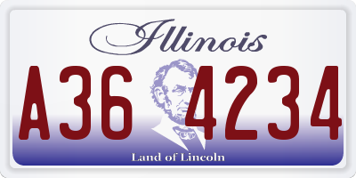 IL license plate A364234