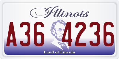 IL license plate A364236
