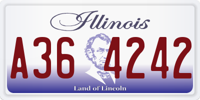 IL license plate A364242