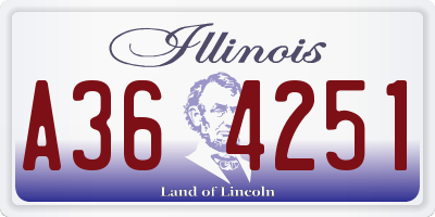 IL license plate A364251