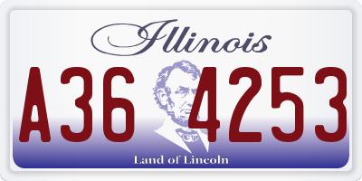 IL license plate A364253