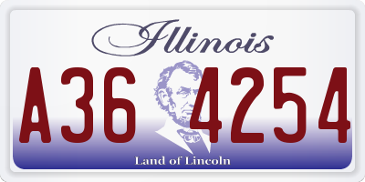 IL license plate A364254