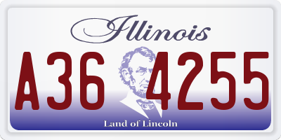 IL license plate A364255