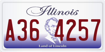 IL license plate A364257